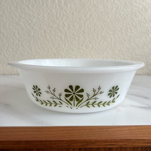 Glass Bake Baking Green & white Flower Glassware - Picture 3 of 7